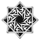 Tempest Blackout UV Flow Star spinning dance prop with bold geometric artwork, 25.5 inch rave and festival flow arts toy by First Earth