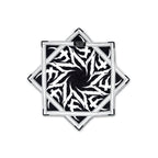 First Earth Tempest Blackout 20-inch mini flow star front view, black and white UV reactive rave prop