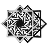 Tempest Blackout UV Flow Star spinning dance prop with bold geometric artwork, 25.5 inch rave and festival flow arts toy by First Earth