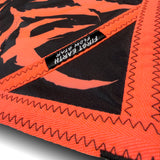 Tempest Neon Peach UV Flow Star spinning dance prop with bold geometric artwork, 25.5 inch rave and festival flow arts toy by First Earth