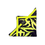 Tempest Electric Yellow UV Flow Star spinning dance prop with bold geometric artwork, 25.5 inch rave and festival flow arts toy by First Earth