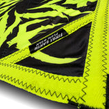 Tempest Electric Yellow UV Flow Star spinning dance prop with bold geometric artwork, 25.5 inch rave and festival flow arts toy by First Earth