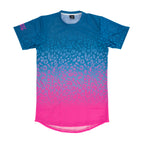 Neon Cheetah unisex mesh rave t-shirt with bold animal print for festivals and summer events