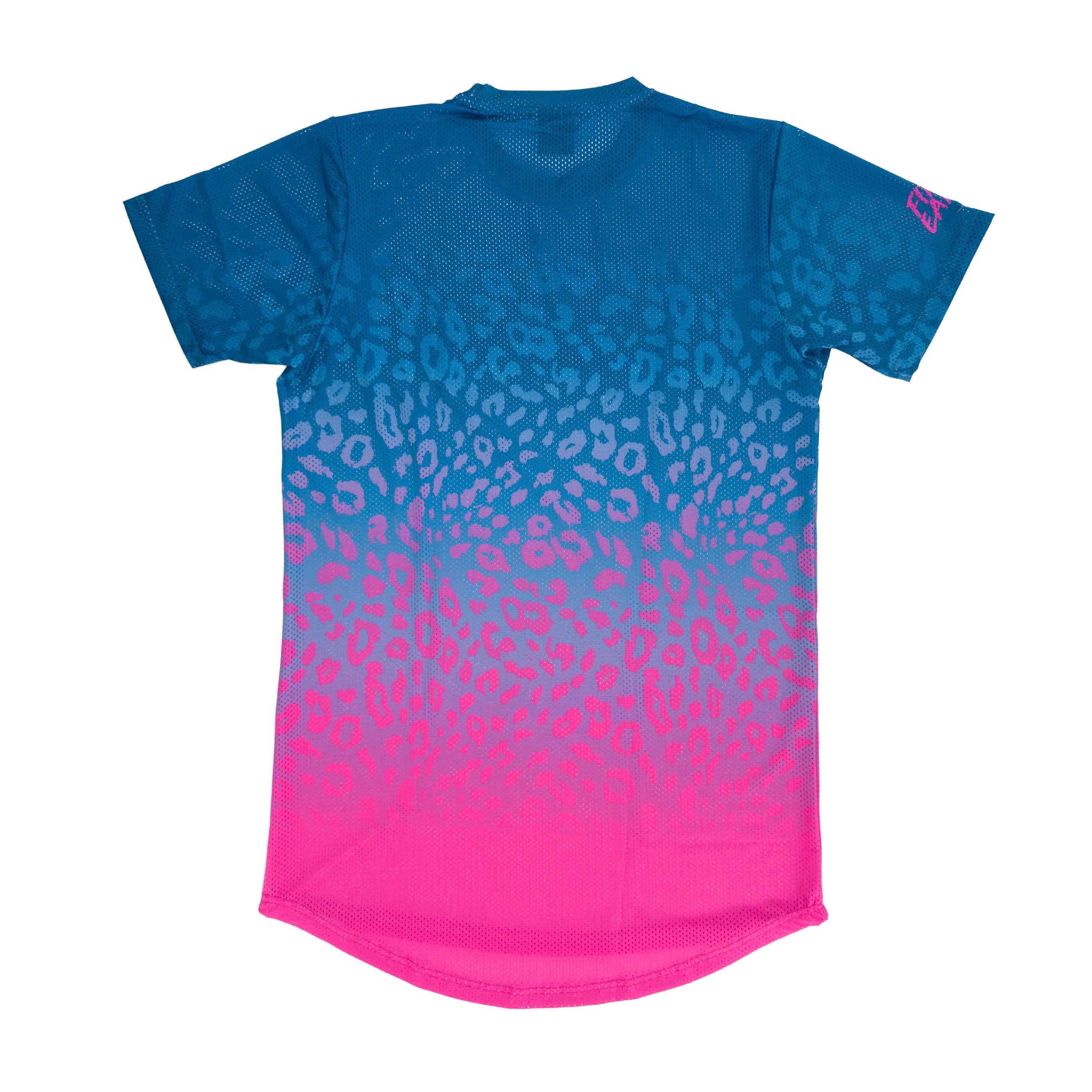 Neon Cheetah unisex mesh rave t-shirt with bold animal print for festivals and summer events