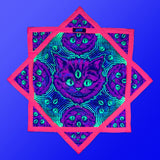 Cheshire Dreams – UV spinning flow star by First Earth, vibrant rave prop with dreamlike art 