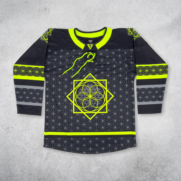 Flower of Life - UV Yellow/Grey - Hockey Jersey
