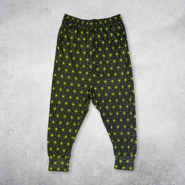 Asanoha Yellow - UV - Velvet Harem Joggers