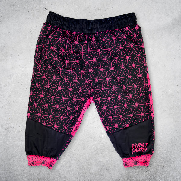 Asanoha Pink - UV - Velvet 3/4 Jogger Shorts