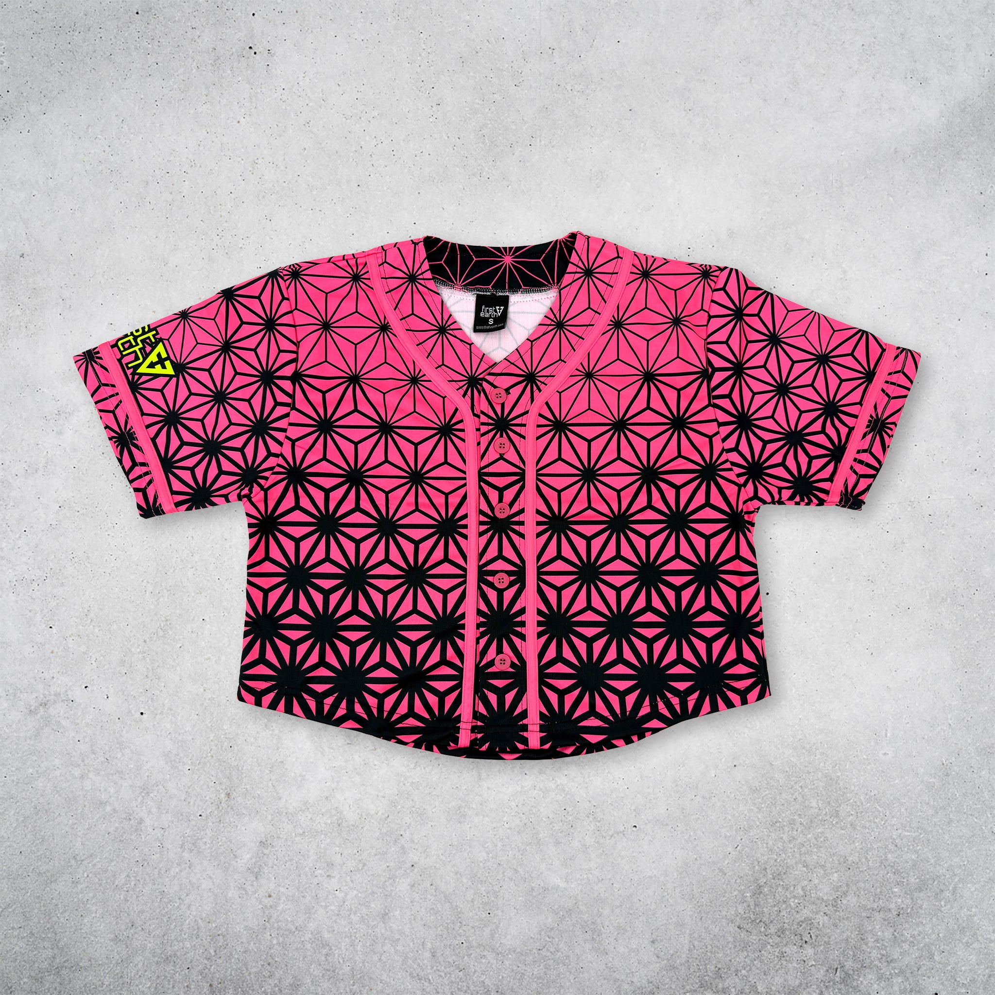 81°BASEBALL SHIRT SETUP Asanoha Pink - UV - Crop Baseball Jersey – First Earth