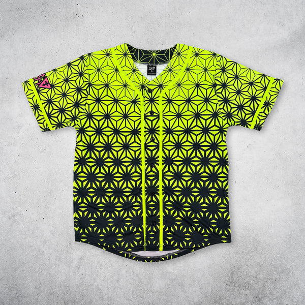 Asanoha Yellow - UV - Baseball Jersey