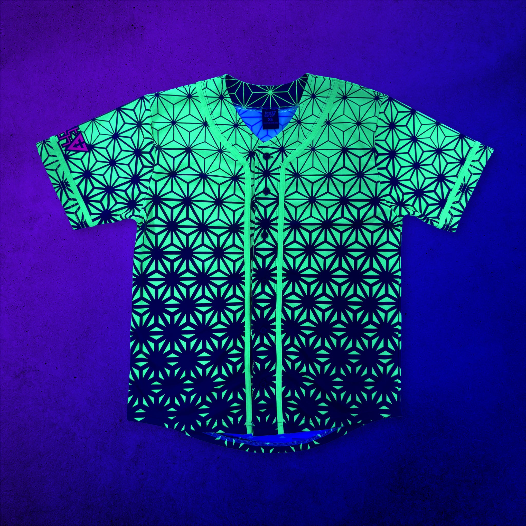 Asanoha Yellow - UV - Baseball Jersey – First Earth