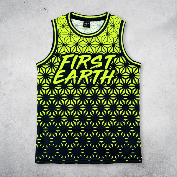 Asanoha Yellow - UV - Basketball Jersey