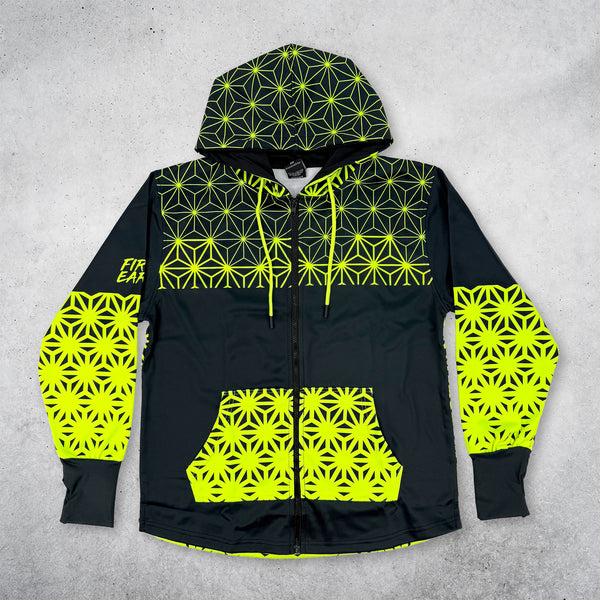 Asanoha Yellow - UV - Zip Up Hoodie