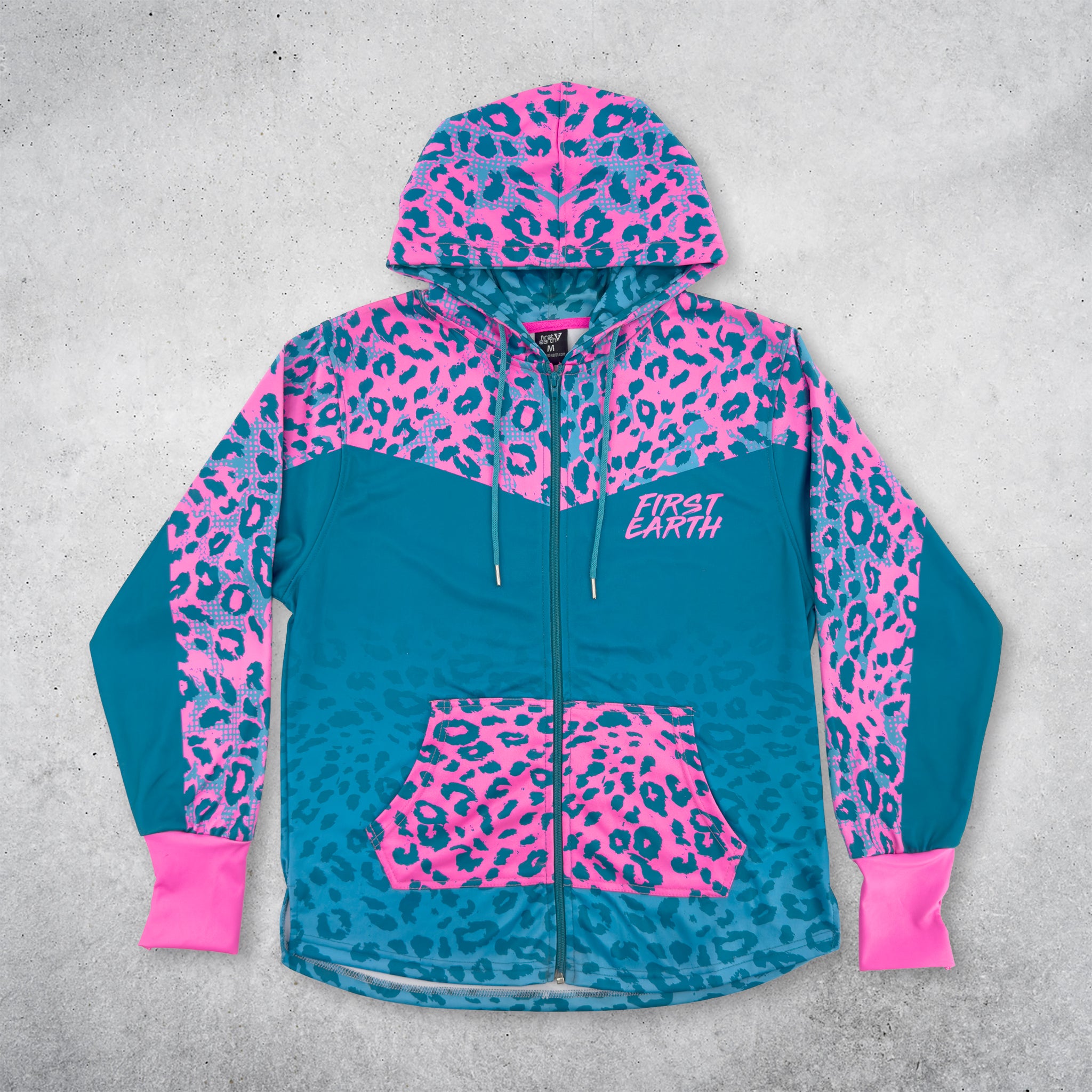 Neon Cheetah - UV - Zip Up Hoodie – First Earth