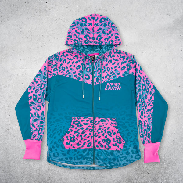 Neon Cheetah - UV - Zip Up Hoodie