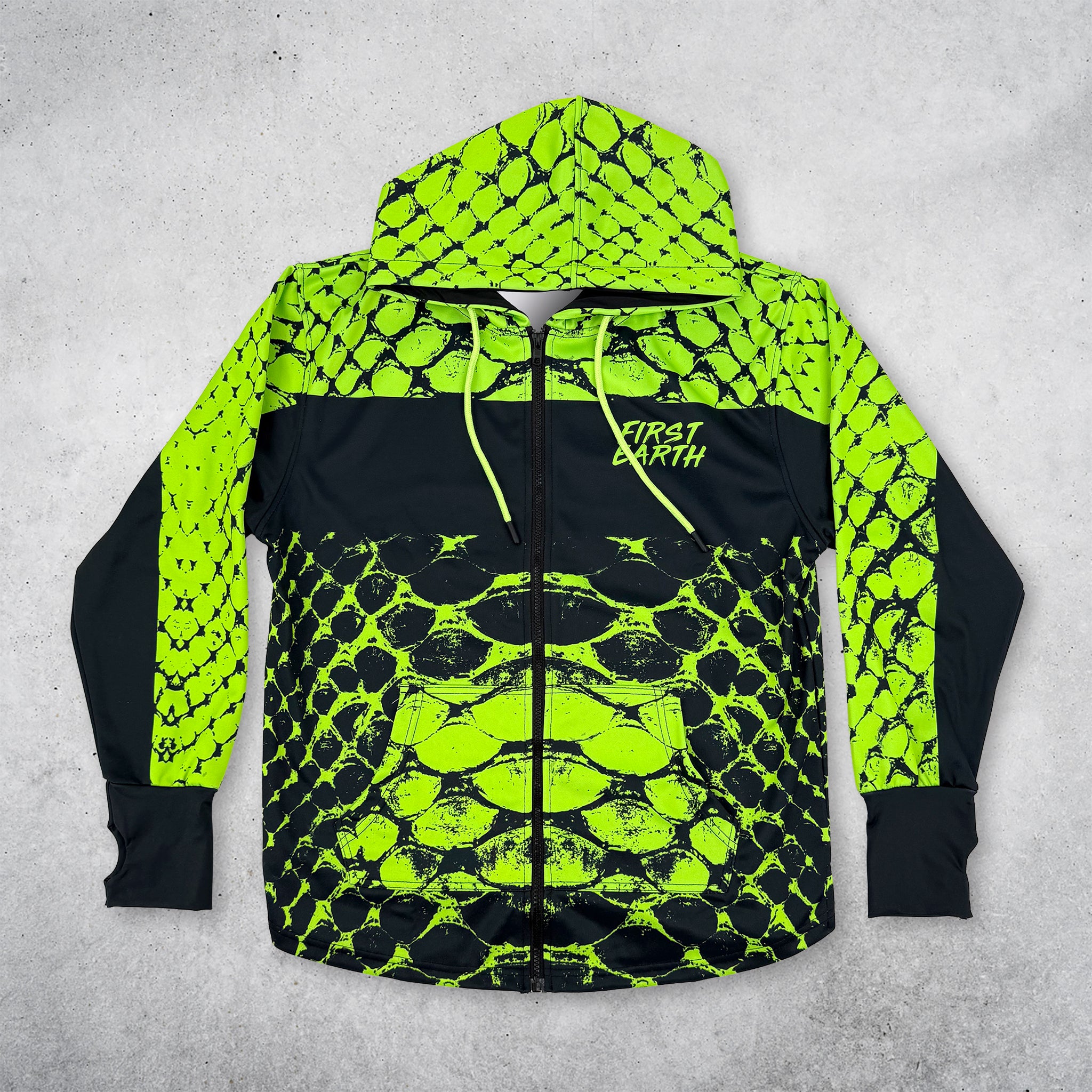 Neon Serpent - UV - Zip Up Hoodie – First Earth