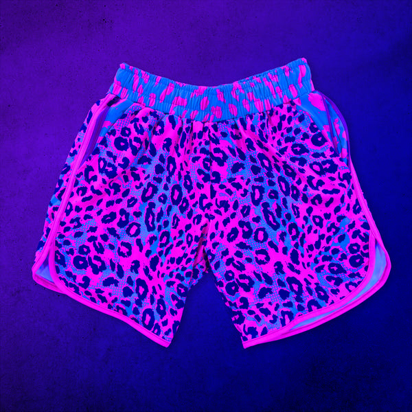 Neon Cheetah - UV - Shorts under blacklight
