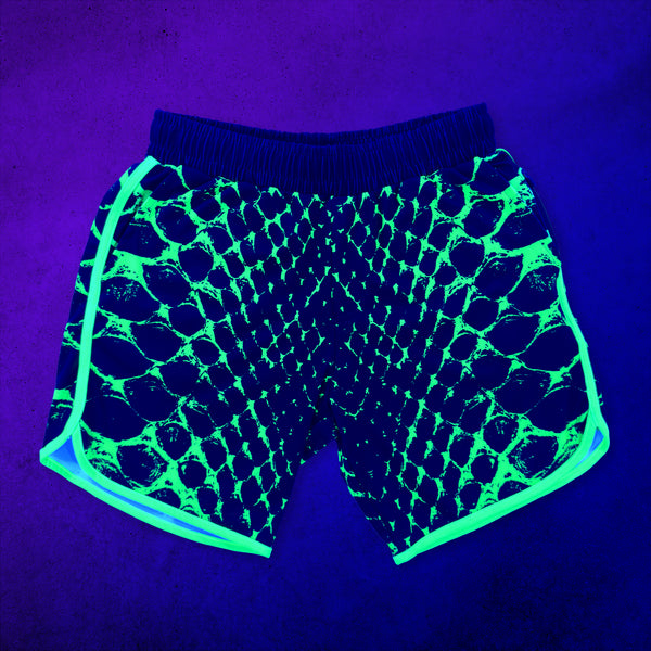 Neon Serpent - UV - Shorts under blacklight