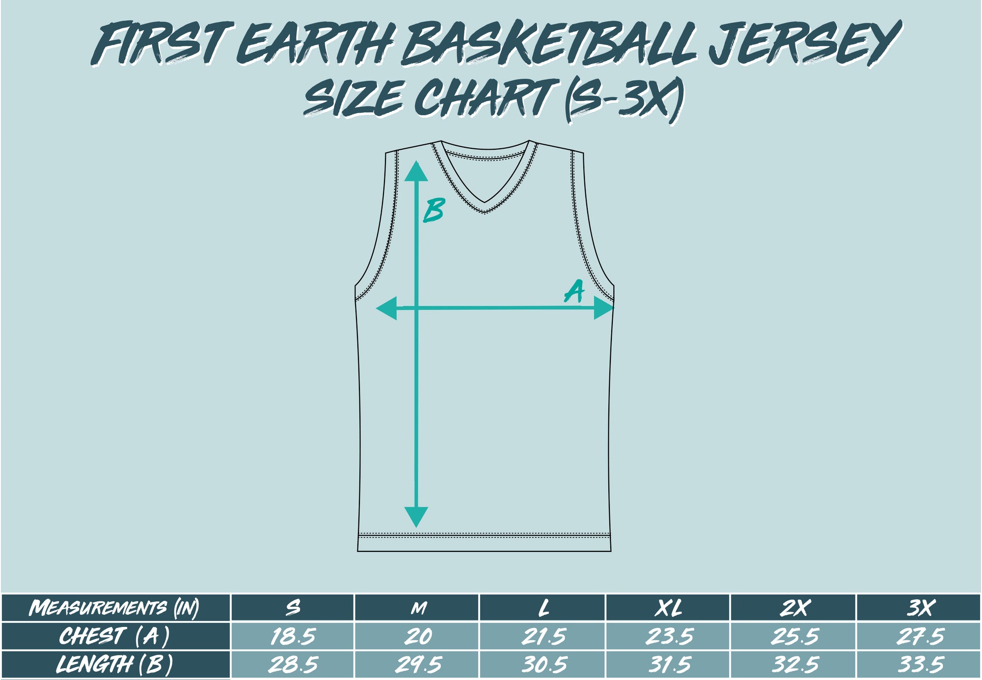 First Earth basketball jersey size chart – sizing guide for lightweight rave jerseys, helps festival-goers and flow artists choose the right fit