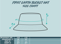 First Earth bucket hat size chart – sizing guide for UV and reversible rave hats, helps festival-goers and flow artists pick the right fit