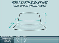 First Earth bucket hat size chart – sizing guide for UV and reversible rave hats, helps festival-goers and flow artists pick the right fit