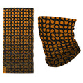 Cells orange tubular bandana by First Earth – rave face wrap with bright cellular print, moisture-wicking and stretchy for active wear 