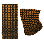 Cells orange tubular bandana by First Earth – rave face wrap with bright cellular print, moisture-wicking and stretchy for active wear 