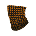 Cells orange tubular bandana by First Earth – rave face wrap with bright cellular print, moisture-wicking and stretchy for active wear 