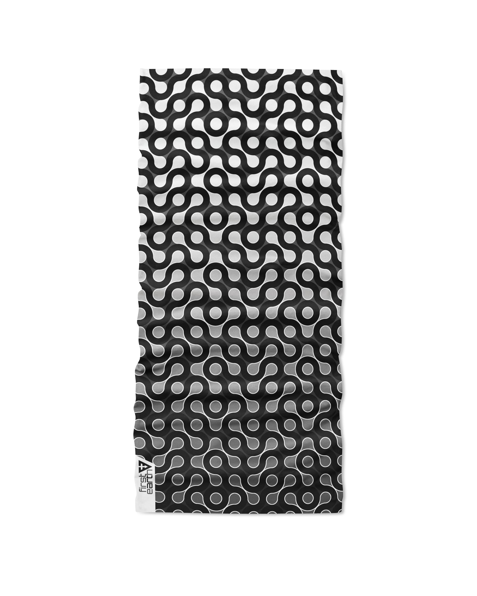 Cells white tubular bandana by First Earth – rave face wrap with subtle cellular print, lightweight and breathable for all-night wear 