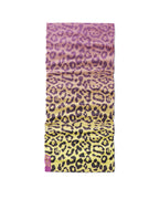 Space Cheetah tubular bandana by First Earth – tubular rave face wrap with glowing cheetah pattern, breathable fabric perfect for dusty rave environments 