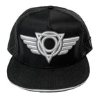 Circuit snapback hat by First Earth – tech-y rave lid with popping 3D embroidery, ballistic nylon fabric, custom sweatband, satin liner, and hidden pocket—limited edition festival accessory 