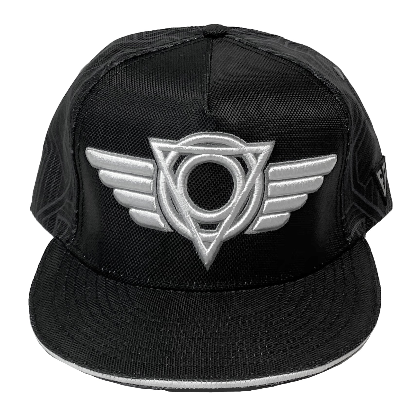 Circuit snapback hat by First Earth – tech-y rave lid with popping 3D embroidery, ballistic nylon fabric, custom sweatband, satin liner, and hidden pocket—limited edition festival accessory 