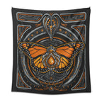 Monarch tapestry by First Earth – bold rave wall art featuring butterfly motif on premium polyester, 36″×72″, hemmed edges and loops for easy display at home or festivals 