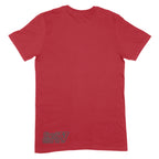 Night Colors red unisex T‑shirt by First Earth – vibrant rave tee with geometric gradient print on breathable fabric 