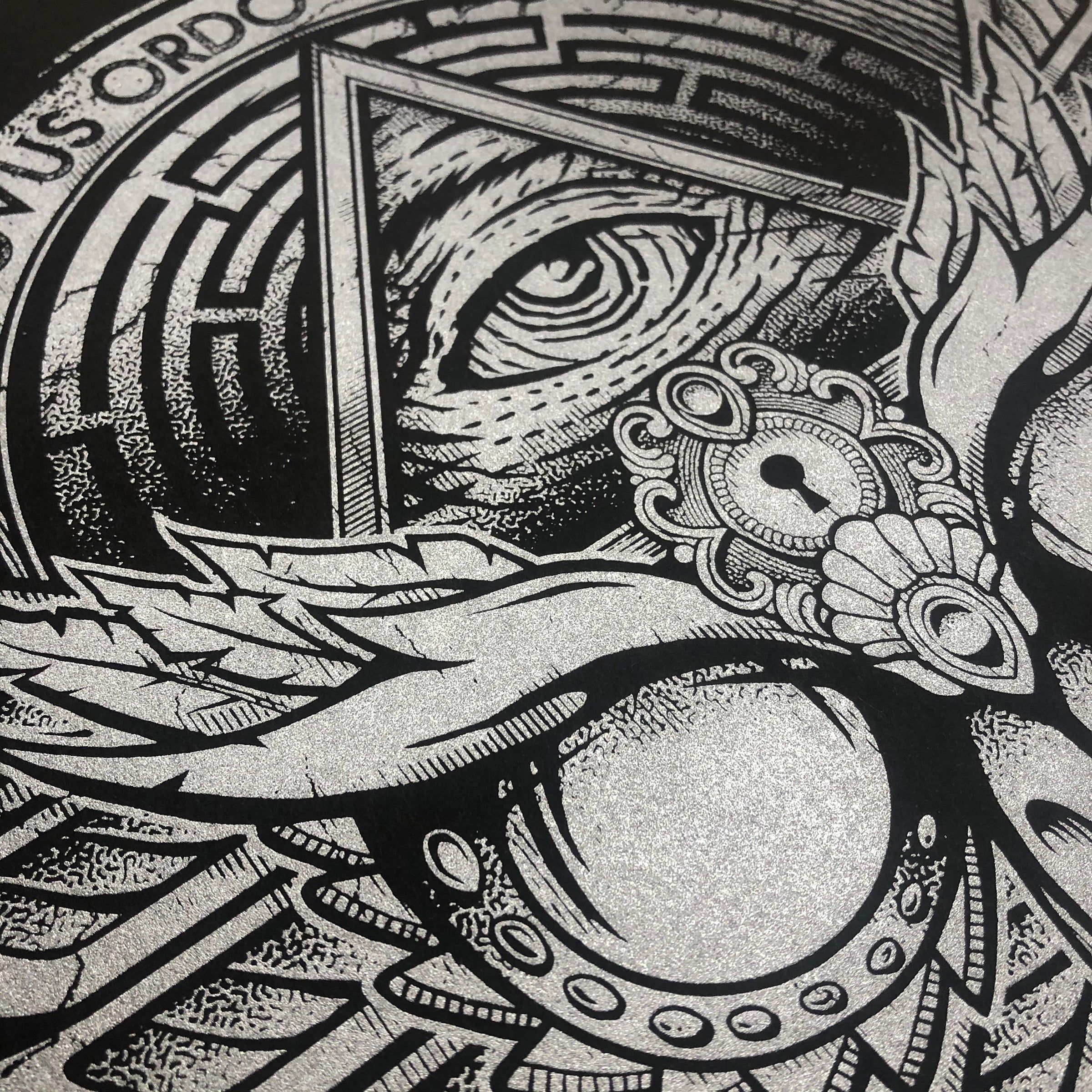 Owl Emblem - Silver - Screen Print