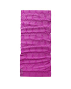 Peacock pink tubular bandana by First Earth – rave face wrap with pink peacock feather design, soft breathable fabric for festival flow 