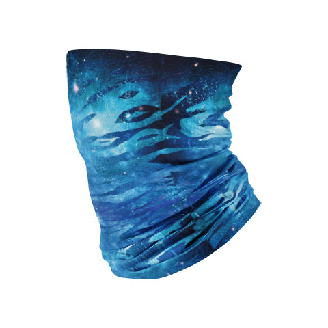 Space Tiger tubular bandana by First Earth – vibrant rave face wrap with bold tiger motif, stretchy, moisture-wicking fabric for dynamic festival wear 